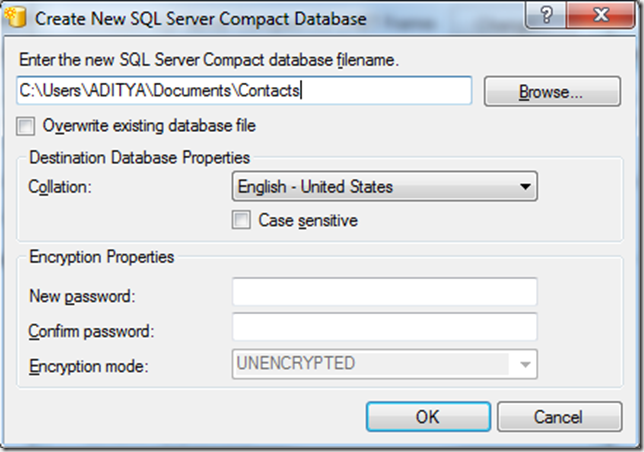 Bytes Matters: How to create SQL CE database Part -V